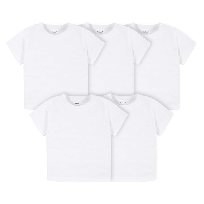 5-Pack Baby & Toddler White Premium Short Sleeve Tees-Gerber Childrenswear