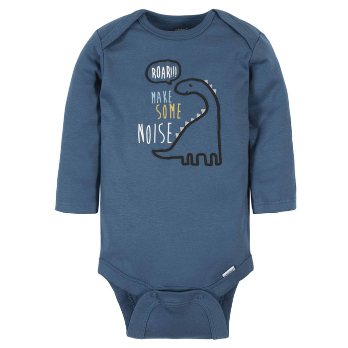 6-Pack Baby Boys Dinosaur Long Sleeve Onesies® Bodysuits-Gerber Childrenswear