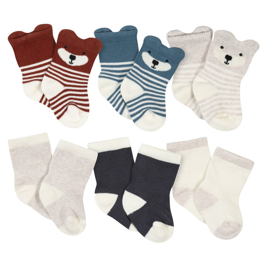 6-Pack Baby Boys Fox Wiggle-Proof™ Socks-Gerber Childrenswear
