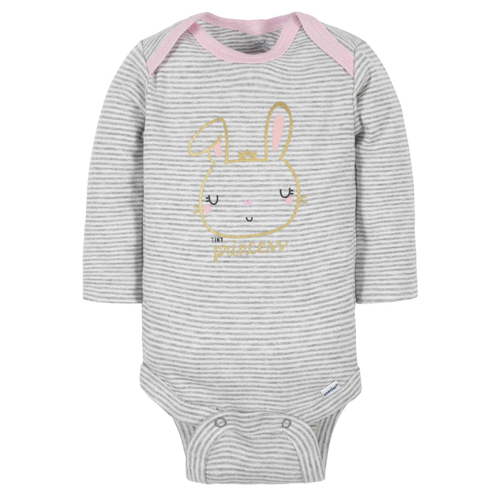 6-Pack Baby Girls Princess Long Sleeve Onesies® Bodysuits-Gerber Childrenswear