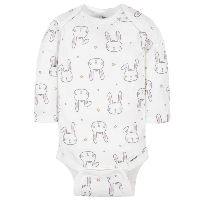 6-Pack Baby Girls Princess Long Sleeve Onesies® Bodysuits-Gerber Childrenswear