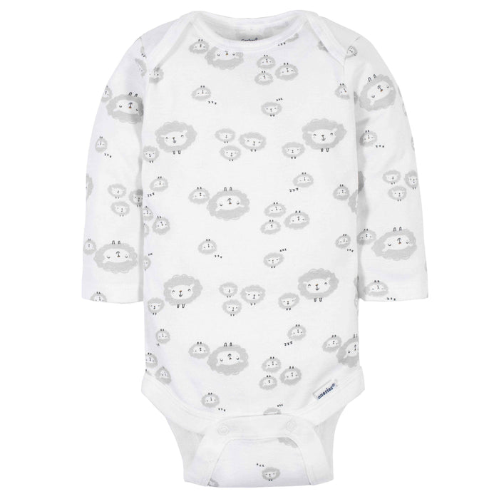 6-Pack Baby Neutral Sheep Long Sleeve Onesies® Bodysuits-Gerber Childrenswear
