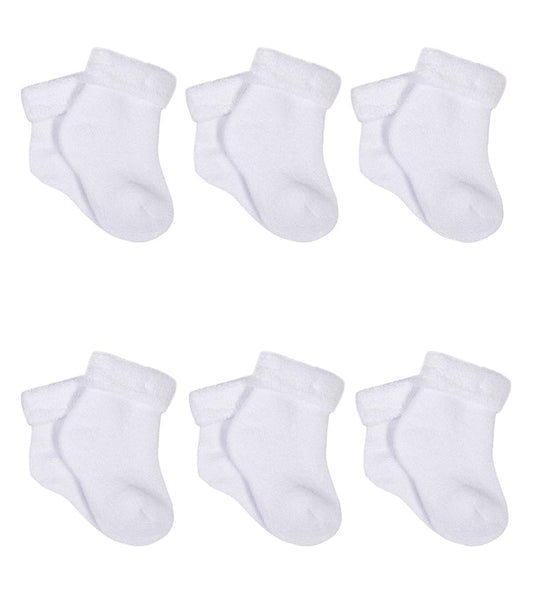 6-Pack Baby White Terry Socks-Gerber Childrenswear
