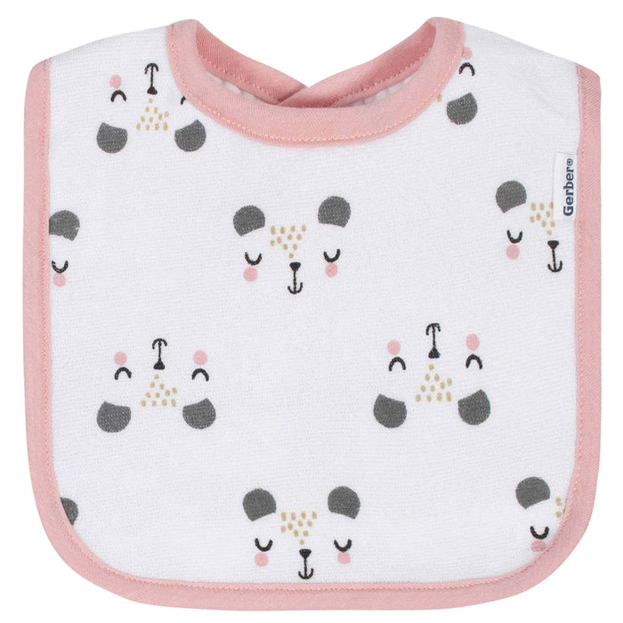 6-Piece Baby Girls Bear Terry Bibs & Burp Cloths Set-Gerber Childrenswear