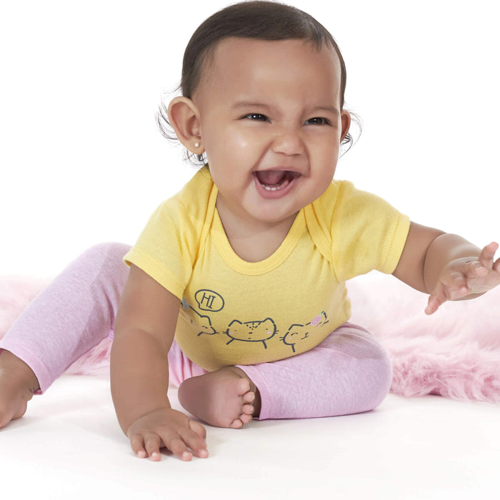 6-Piece Baby Girls Cat Onesies® Brand Bodysuit & Sleep N' Play Set-Gerber Childrenswear