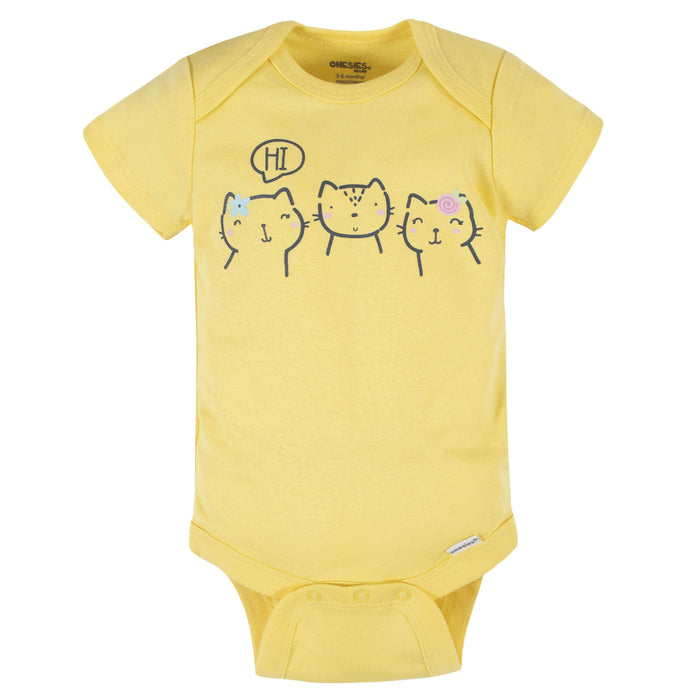 6-Piece Baby Girls Cat Onesies® Brand Bodysuit & Sleep N' Play Set-Gerber Childrenswear