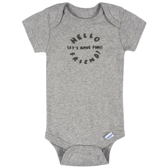 8-Pack Baby Boys Hello Friends Short Sleeve Onesies® Bodysuits onesies Onesies® Brand