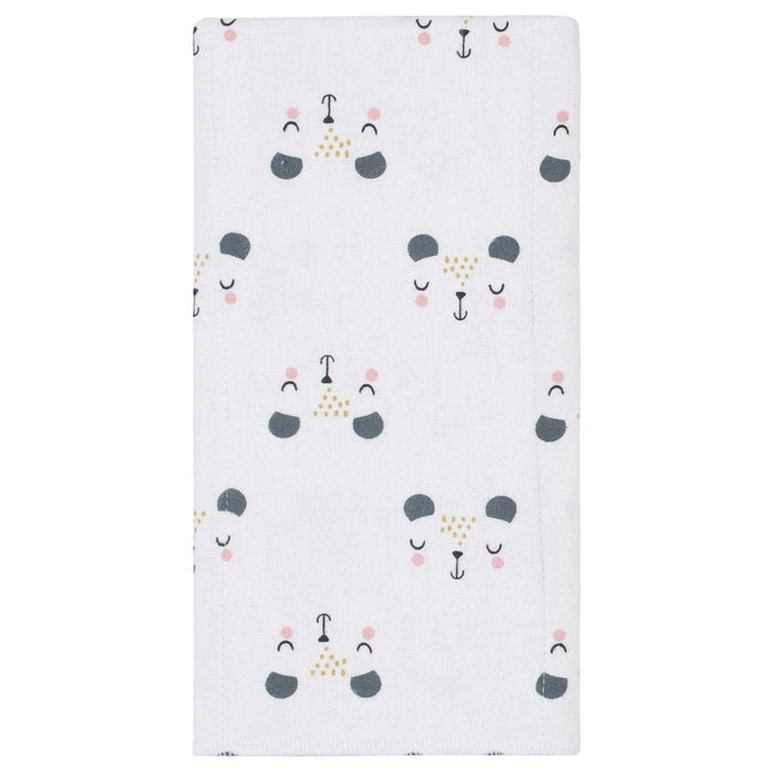 Gerber® 8-Pack Baby Girls Bear Flannel Burp Cloths-Gerber Childrenswear