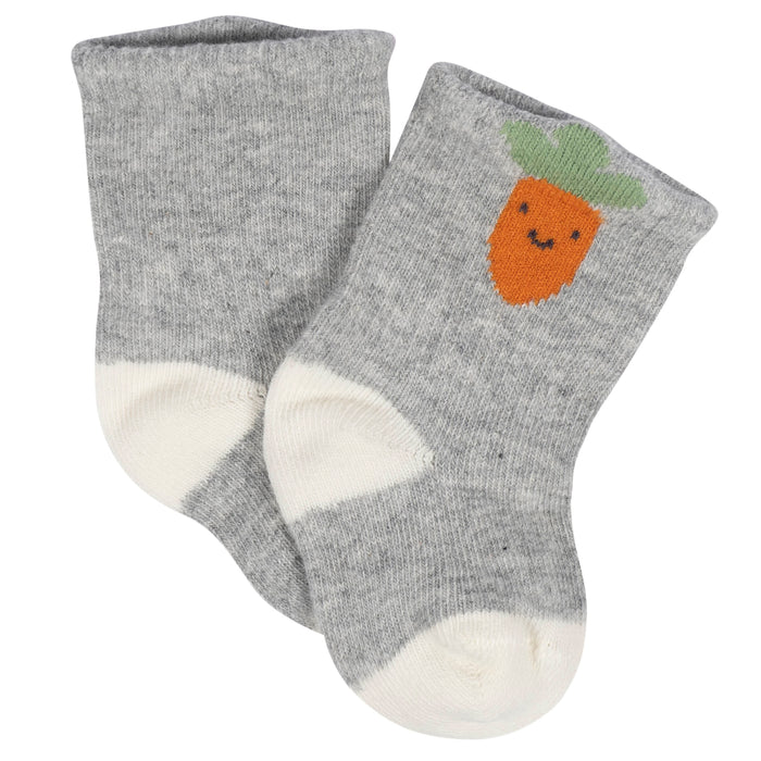 8-Pack Baby Neutral Happy Veggies Jersey Wiggle Proof® Socks