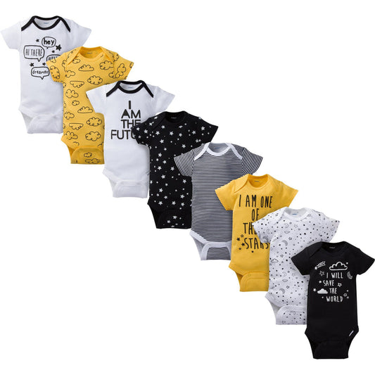 8-Pack Baby Neutral Short Sleeve Stars Onesies® Bodysuits