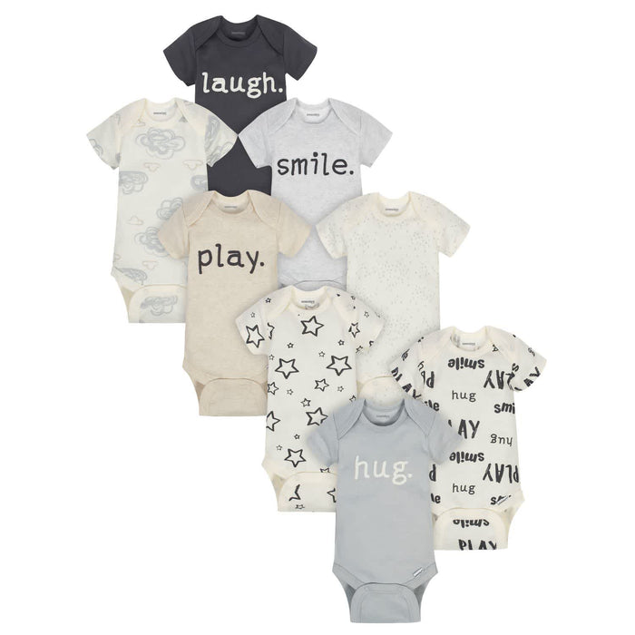 8-Pack Baby Neutral Words Onesies® Brand Bodysuits-Gerber Childrenswear