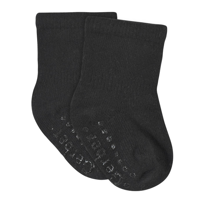 8-Pack Baby & Toddler Black Wiggle-Proof™ Jersey Crew Socks-Gerber Childrenswear