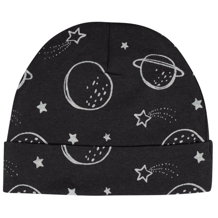 8-Piece Baby Boys Space No Scratch Mittens & Caps Set