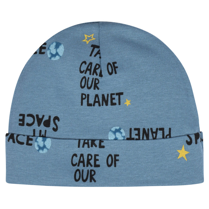 8-Piece Baby Boys Space No Scratch Mittens & Caps Set