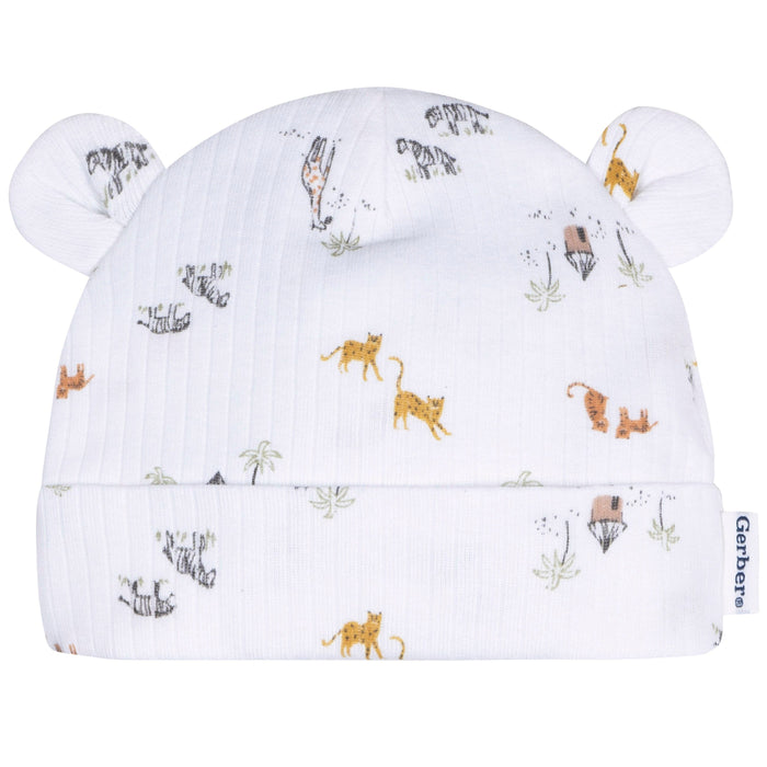 8-Piece Neutral Safari Footless Pajama and Accessories Bundle Bundle Gerber Childrenswear