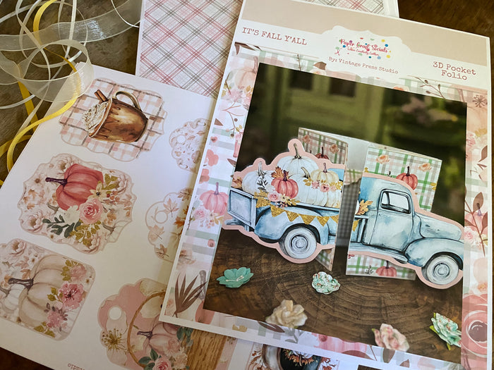 Fall Y'all Folio Pocket Card - Paper Craft Socials - Online Tutorial & Kit