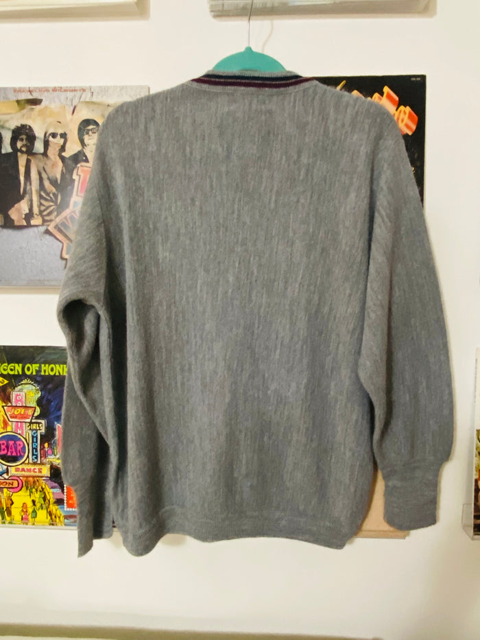 Vintage Izod Lacoste Sweater 1980s, Size Large, Gray - Deer Creek Mercantile