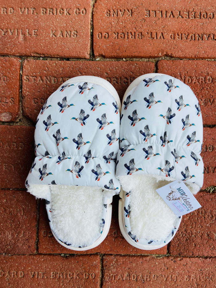 Western Slippers - White Duck - Deer Creek Mercantile