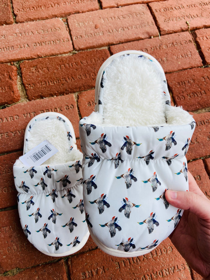 Western Slippers - White Duck - Deer Creek Mercantile