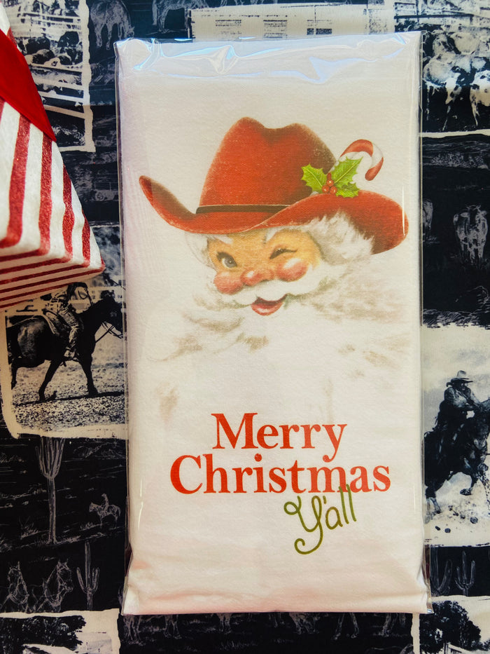 The Cowboy Santa Dish Towel - Deer Creek Mercantile