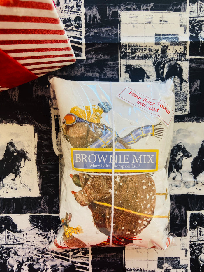 Ski Bear Rabbit Brownie Mix With Dish Towel - Deer Creek Mercantile