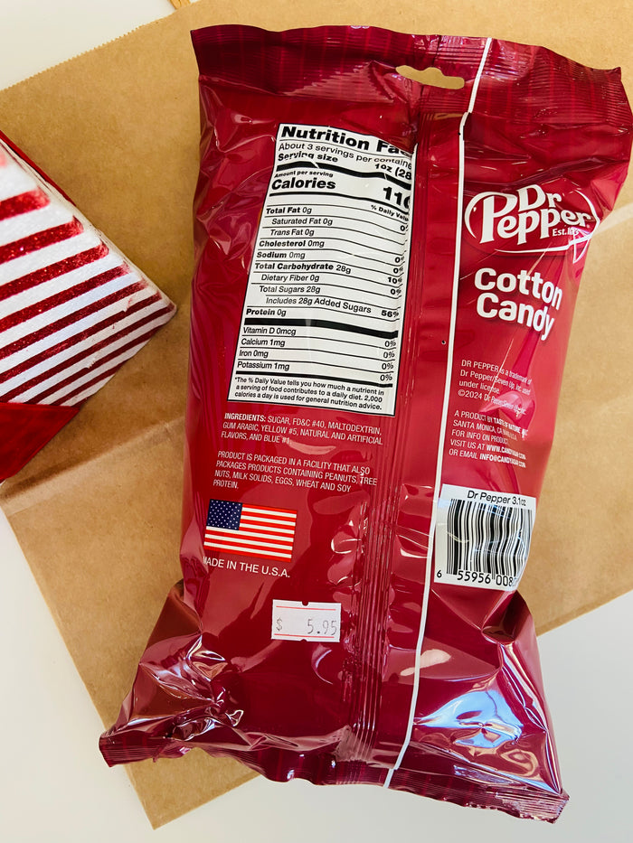 Dr. Pepper Cotton Candy, 3.1oz Bag