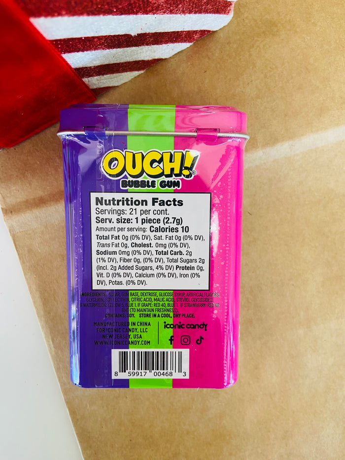 Ouch! Bubble Gum Band-Aids Assorted Flavor Tin