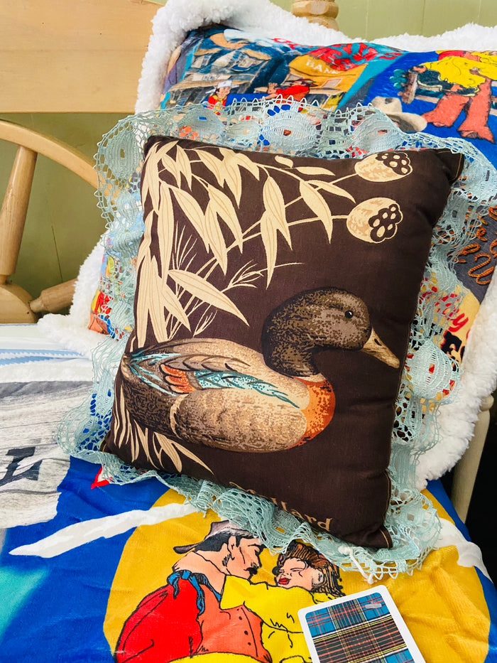 Vintage Mallard Duck Pillow