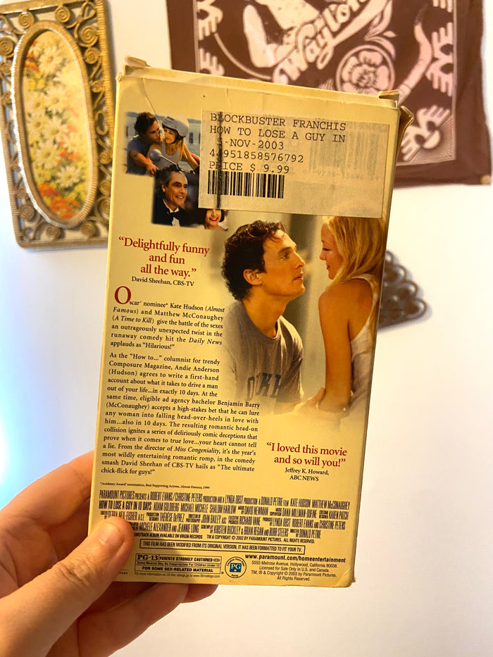 Vintage VHS ~ How To Lose A Guy In 10 Days - Deer Creek Mercantile