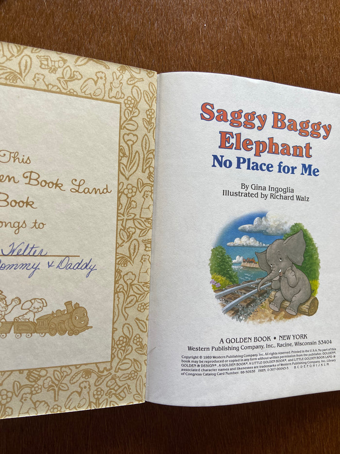 Vintage Little Golden Book Saggy Baggy Elephant No Place For Me - Deer Creek Mercantile