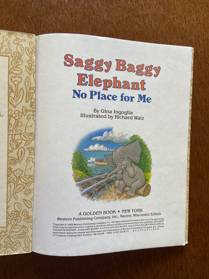 Vintage Little Golden Book Saggy Baggy Elephant No Place For Me - Deer Creek Mercantile