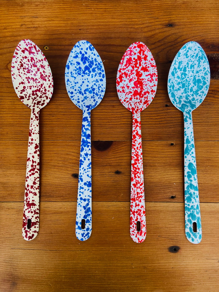 Splatter Enamelware Large Serving Spoon - Deer Creek Mercantile