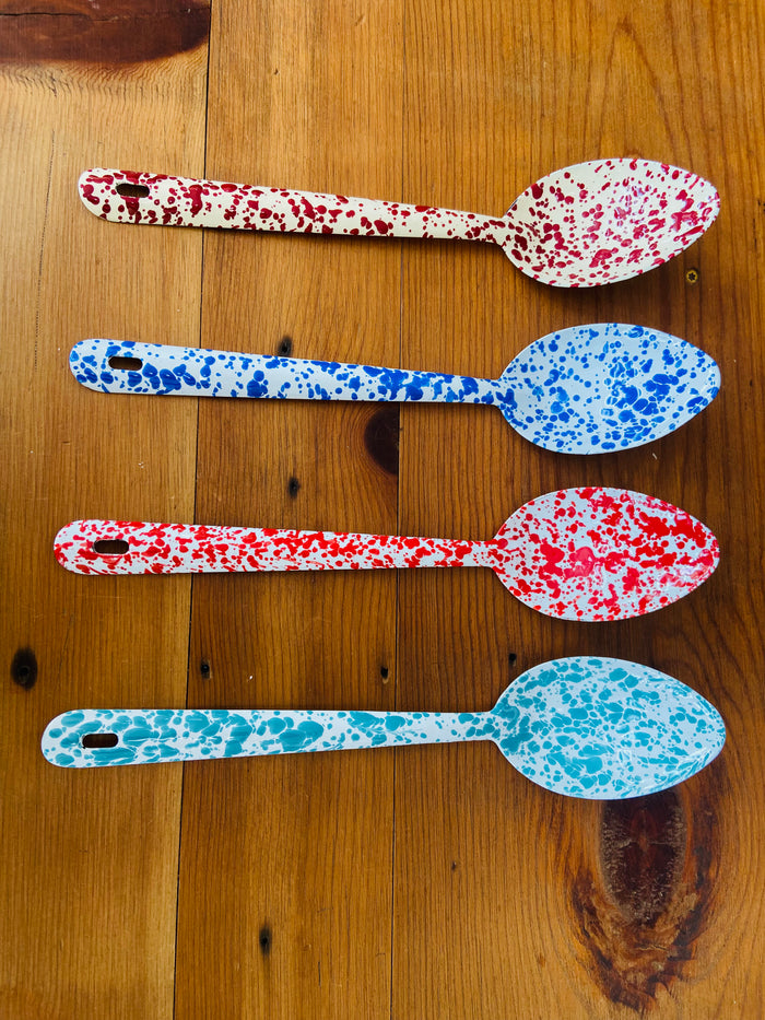 Splatter Enamelware Large Serving Spoon - Deer Creek Mercantile