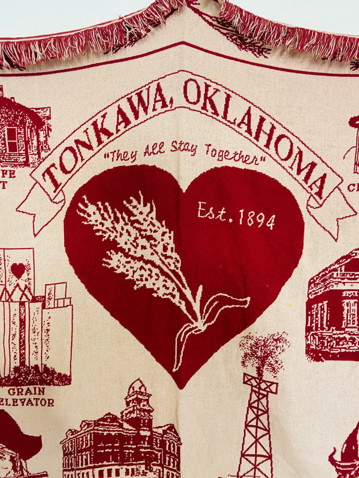 Vintage Tonkawa, Oklahoma Tapestry Blanket - Deer Creek Mercantile