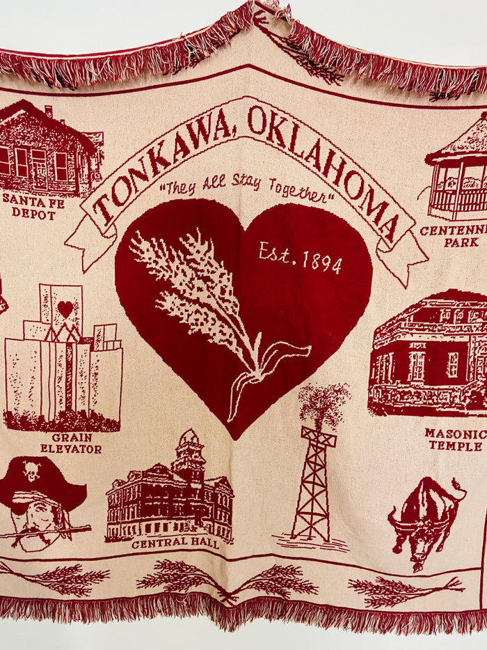 Vintage Tonkawa, Oklahoma Tapestry Blanket - Deer Creek Mercantile