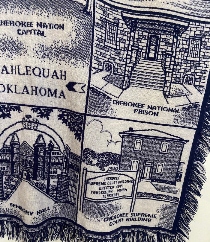 Vintage Tahlequah, Oklahoma Tapestry Blanket - Deer Creek Mercantile