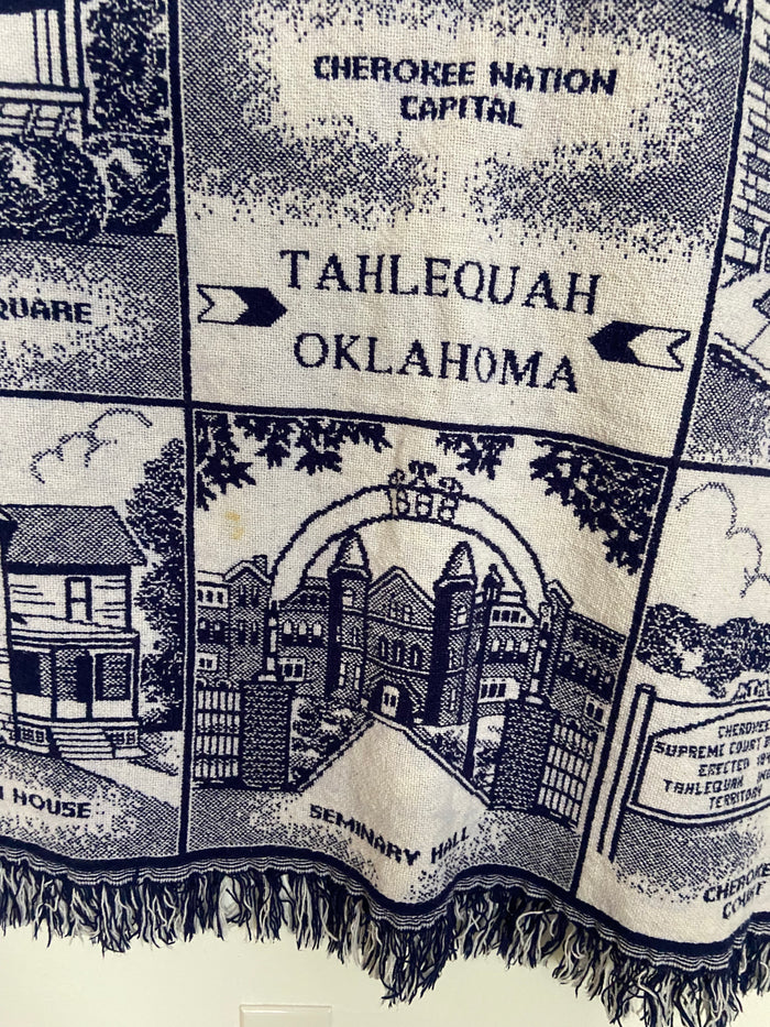 Vintage Tahlequah, Oklahoma Tapestry Blanket - Deer Creek Mercantile
