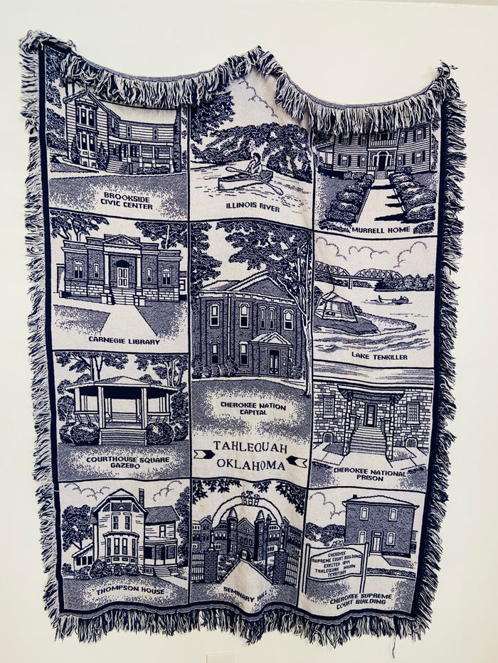 Vintage Tahlequah, Oklahoma Tapestry Blanket - Deer Creek Mercantile