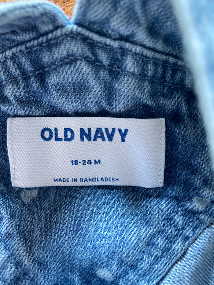 Pre-Loved Old Navy Heart Denim Overalls *18-24 Months - Deer Creek Mercantile