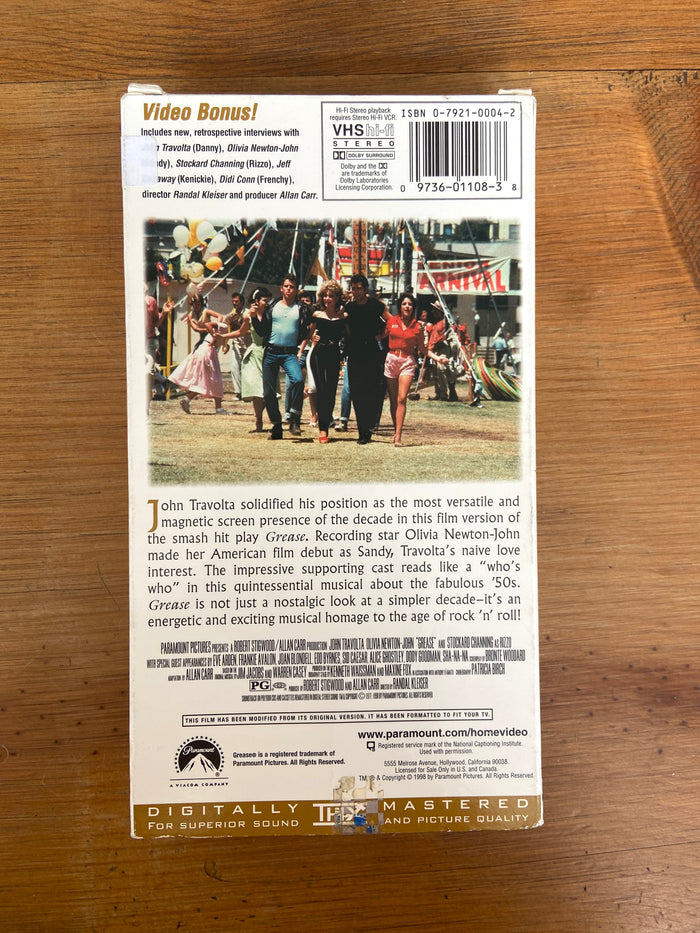 Vintage Grease VHS - Deer Creek Mercantile