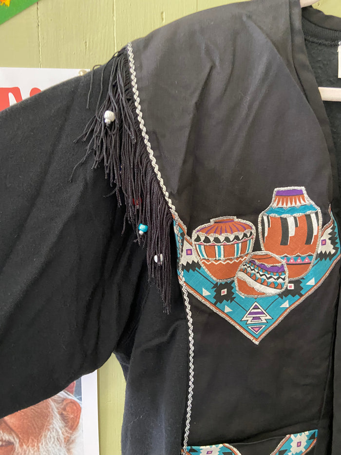 Vintage Southwest Western Jacket With Embroidery + Fringe Just My Size *Size Large - Deer Creek Mercantile