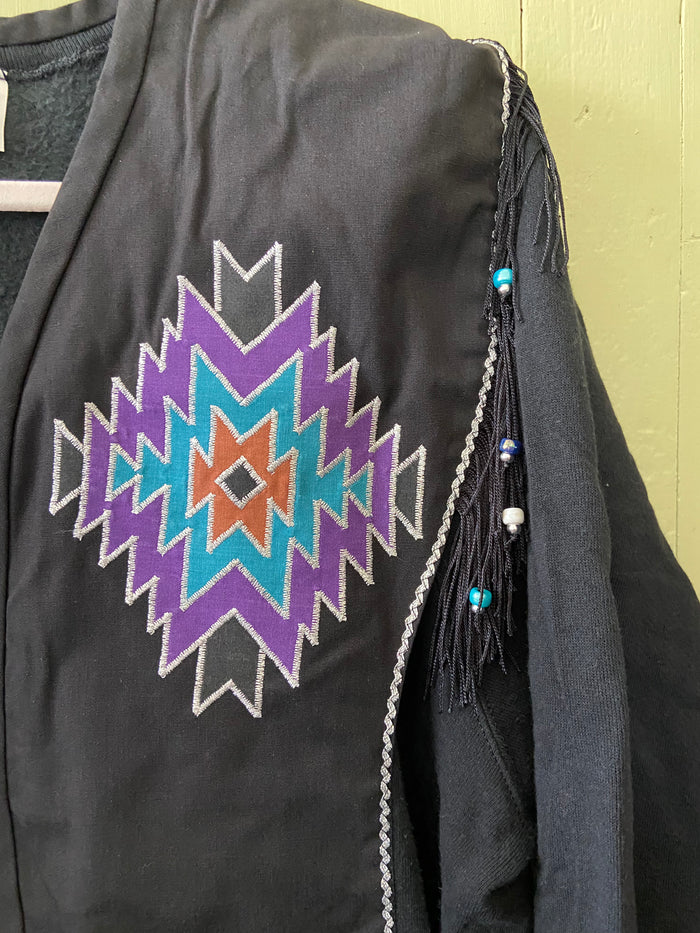 Vintage Southwest Western Jacket With Embroidery + Fringe Just My Size *Size Large - Deer Creek Mercantile