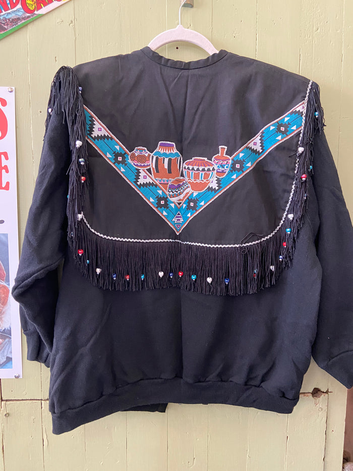 Vintage Southwest Western Jacket With Embroidery + Fringe Just My Size *Size Large - Deer Creek Mercantile