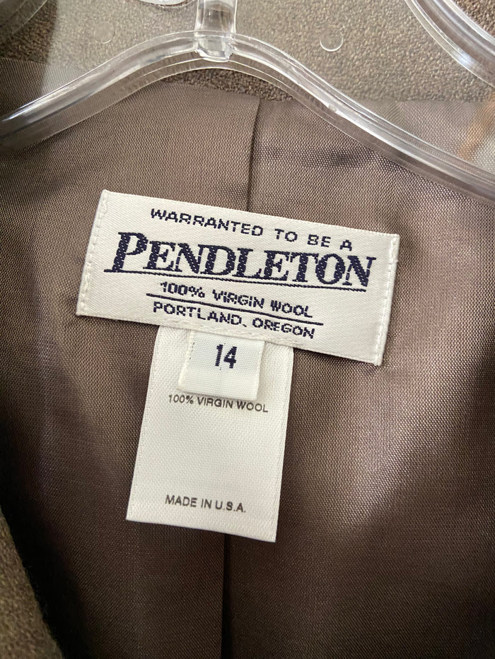 Vintage Pendleton Suit Set Women's Tan Skirt/Blazer (imperfections) - Deer Creek Mercantile