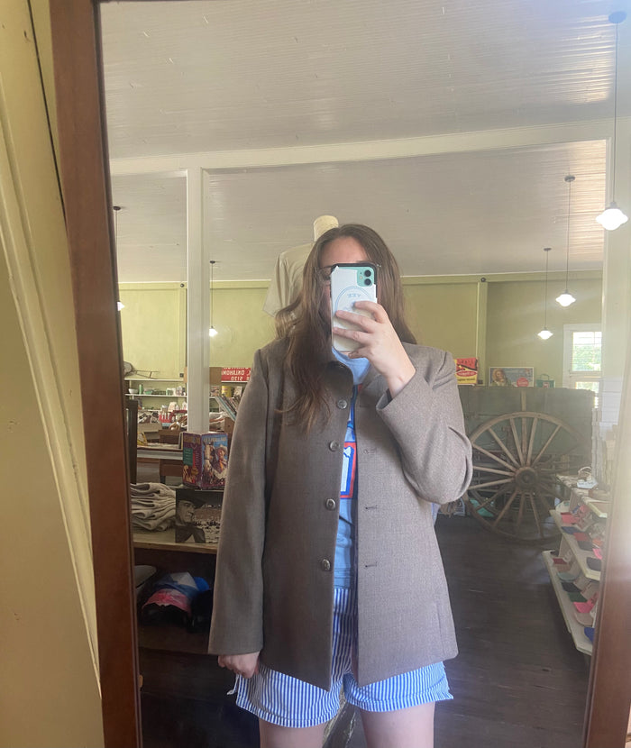 Vintage Pendleton Suit Set Women's Tan Skirt/Blazer (imperfections) - Deer Creek Mercantile