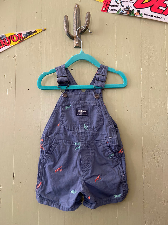 Pre-Loved Oshkosh Dinosaur Shortalls *12 Months - Deer Creek Mercantile