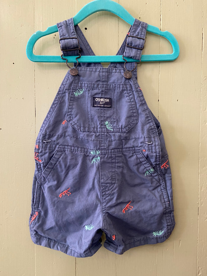 Pre-Loved Oshkosh Dinosaur Shortalls *12 Months - Deer Creek Mercantile