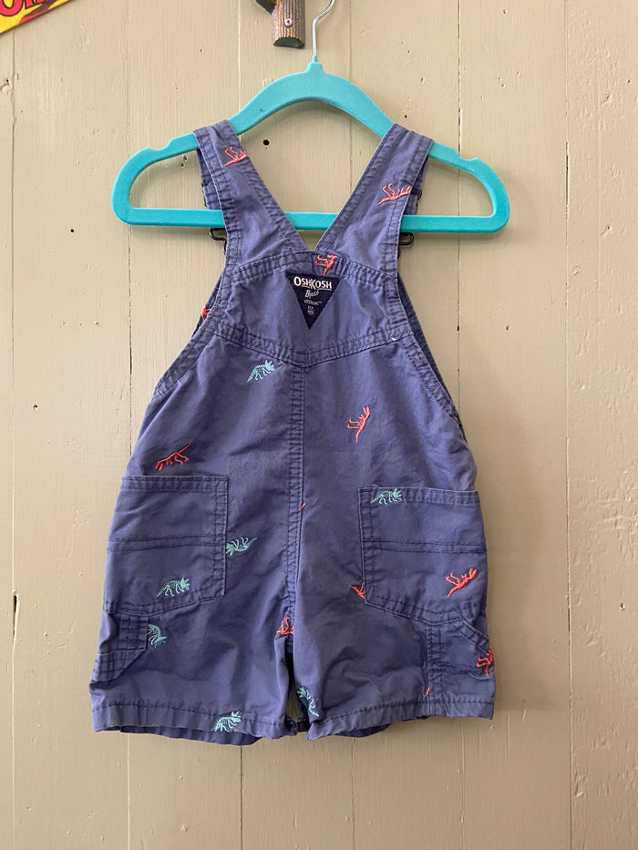 Pre-Loved Oshkosh Dinosaur Shortalls *12 Months - Deer Creek Mercantile
