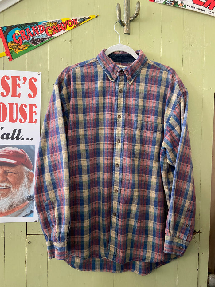 Vintage Halifax Outfitters Button Down Plaid Shirt Size XXL 90s Style Burgundy/Navy - Deer Creek Mercantile