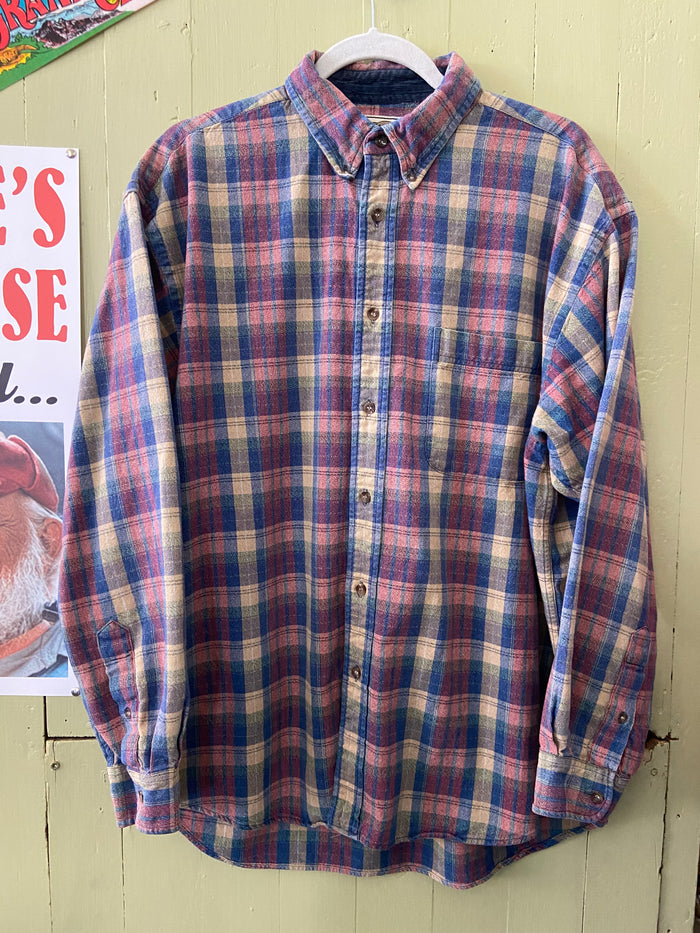 Vintage Halifax Outfitters Button Down Plaid Shirt Size XXL 90s Style Burgundy/Navy - Deer Creek Mercantile